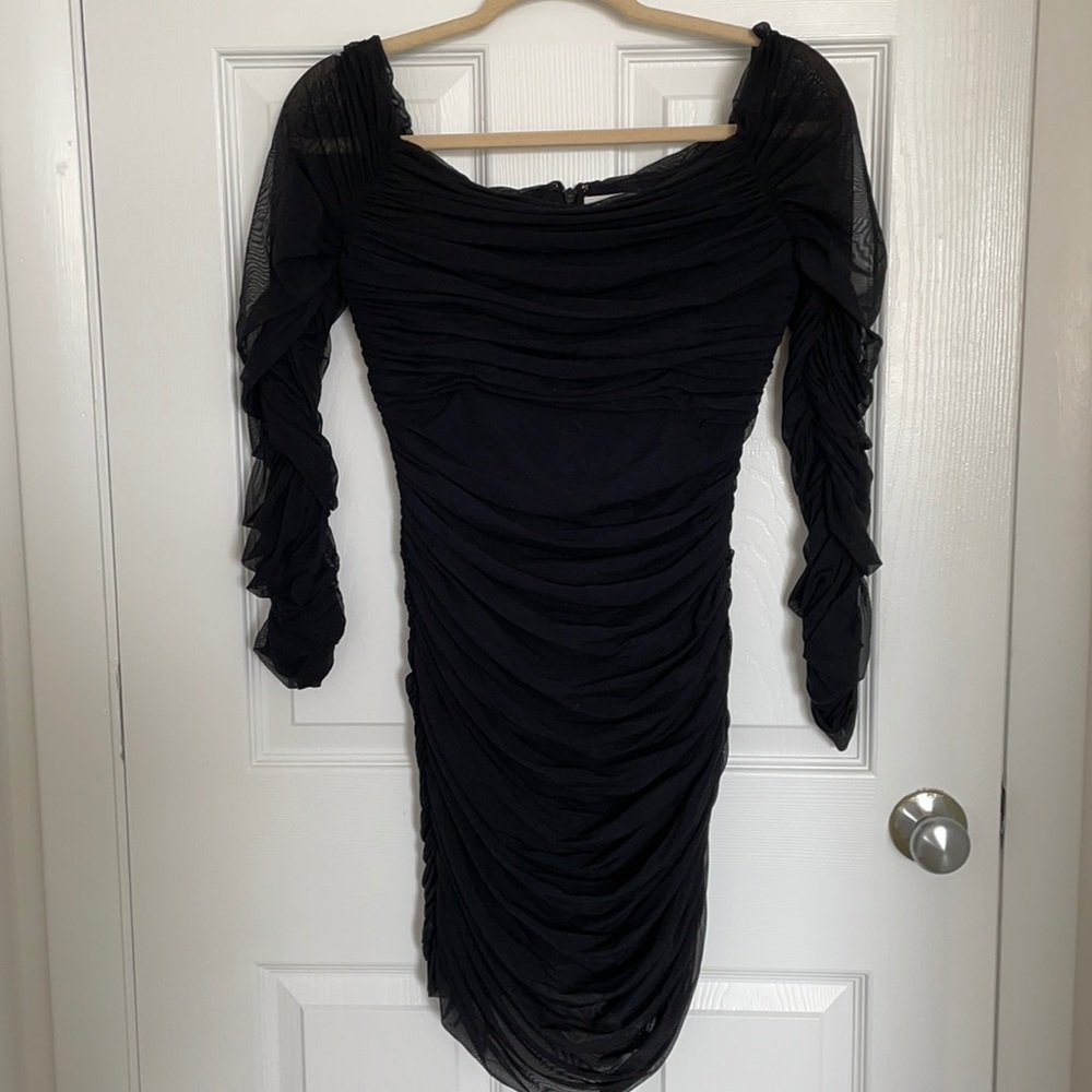 Ruched black elegant dress from Aritzia